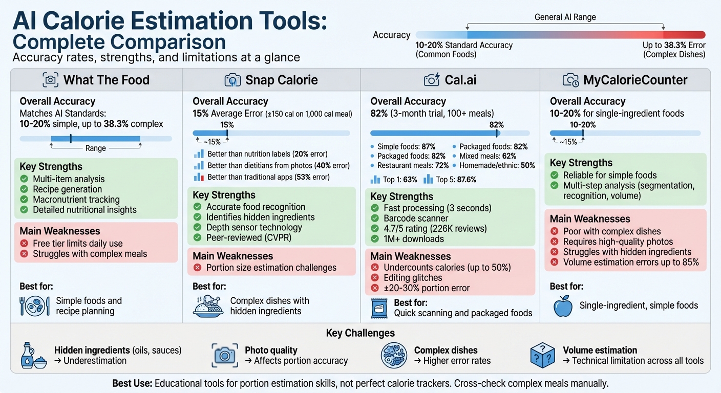 AI Calorie Estimation Tools Comparison: Accuracy Rates and Features