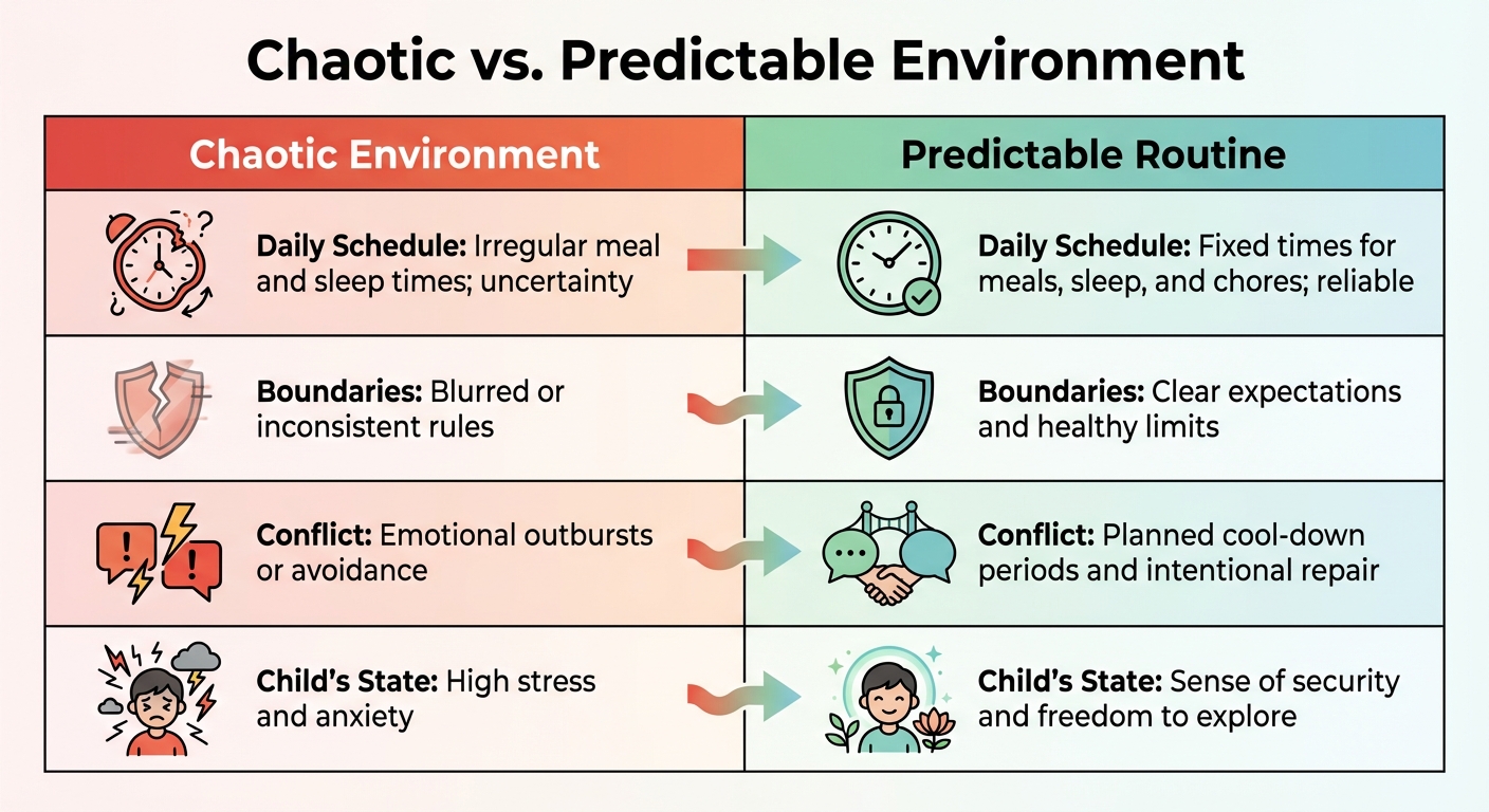 Chaotic vs Predictable Environment: Impact on Children in Recovery