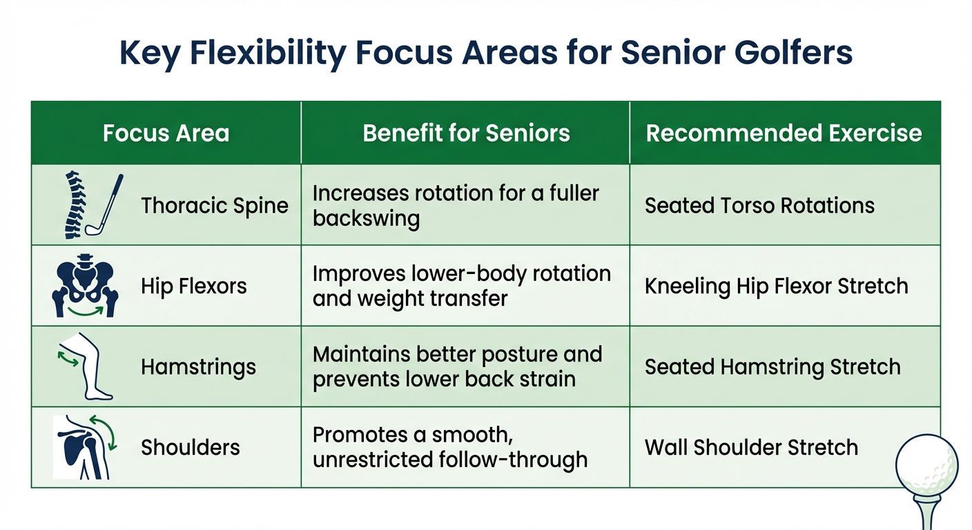 Key Flexibility Focus Areas for Senior Golfers: Benefits and Exercises