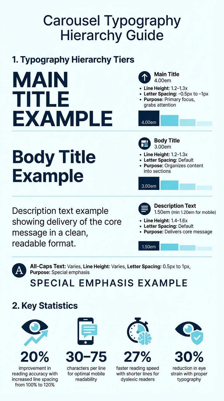 Carousel Typography Hierarchy Guide: Font Sizes, Line Heights, and Letter Spacing
