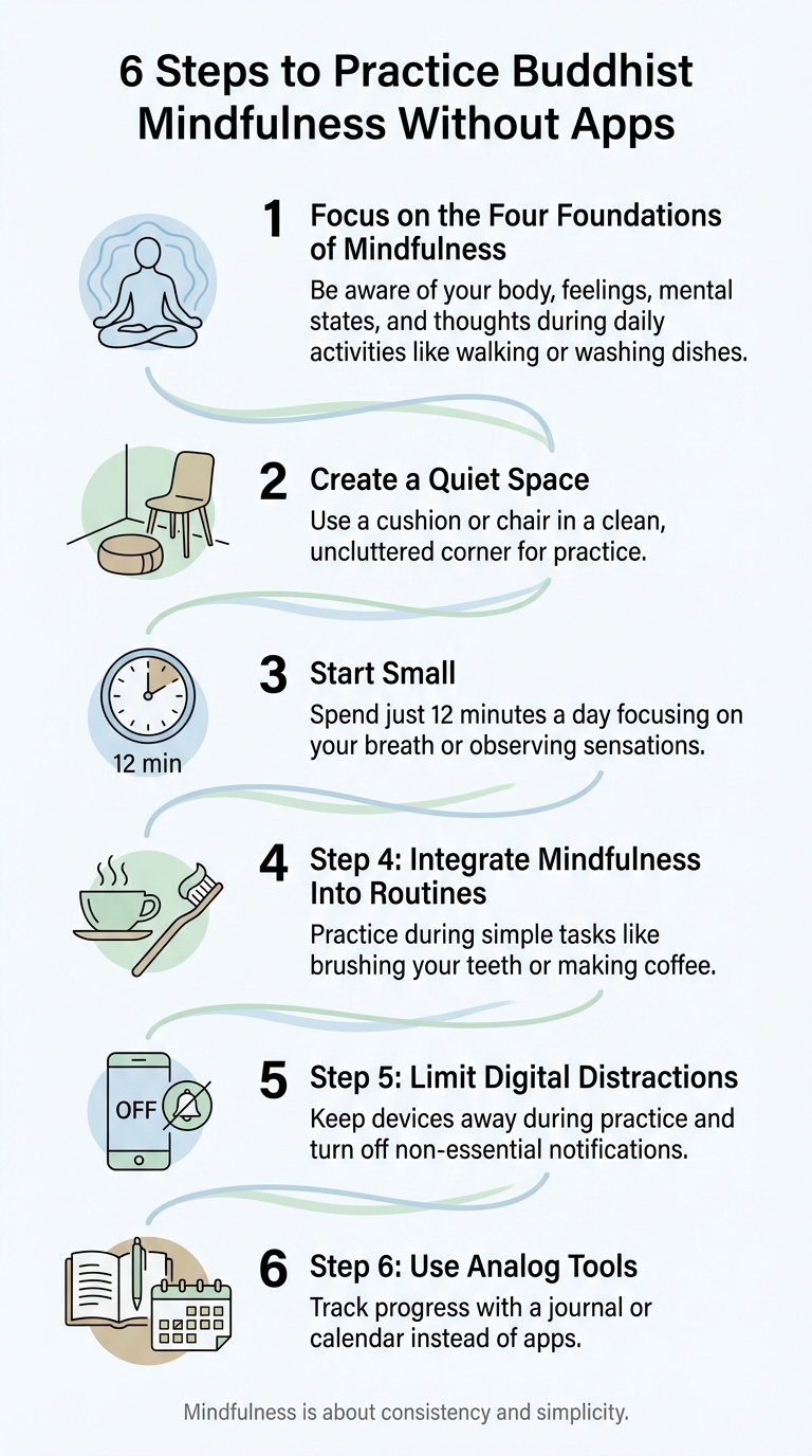 6 Steps to Practice Buddhist Mindfulness Without Apps