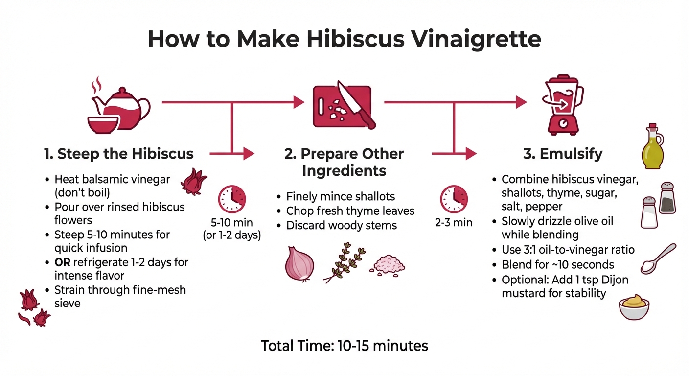 How to Make Hibiscus Vinaigrette in 3 Steps