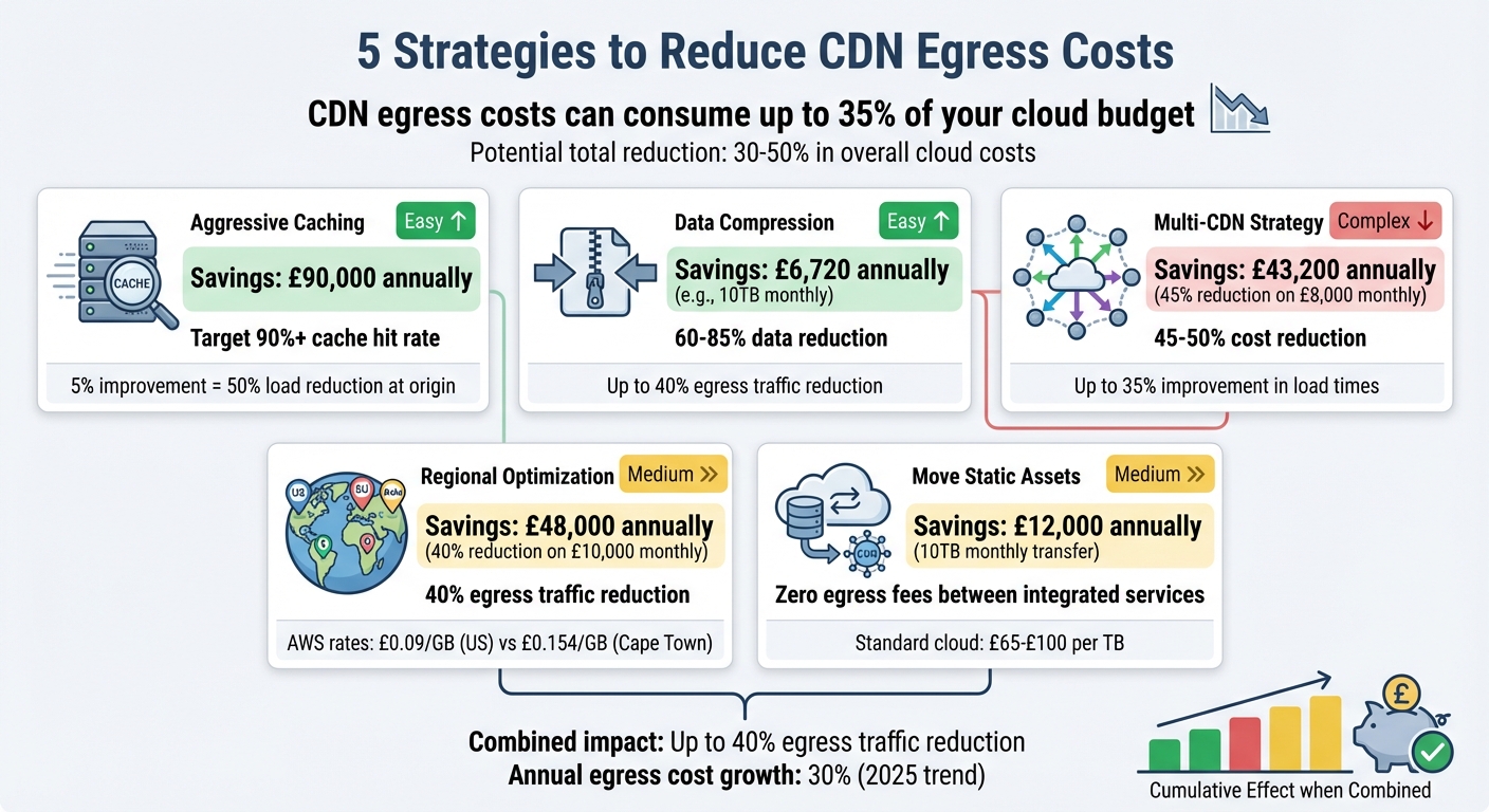 5 Strategies to Reduce CDN Egress Costs: Savings Potential and Implementation Complexity
