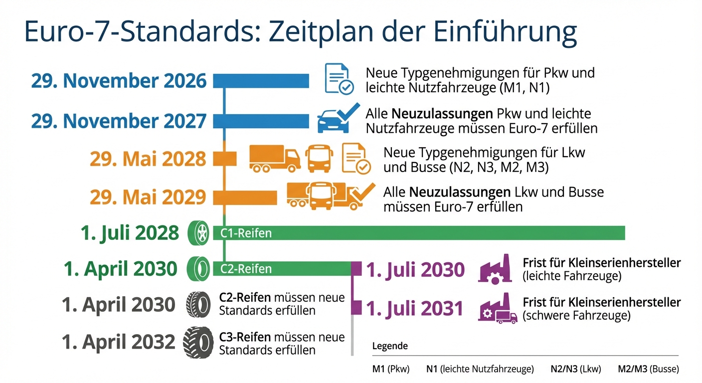Euro-7-Standards Einführungszeitplan 2026-2032