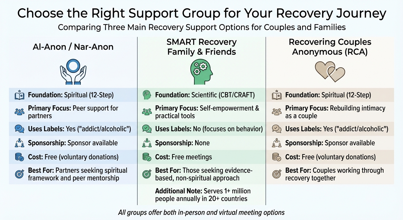 Comparison of Recovery Support Groups for Couples and Families