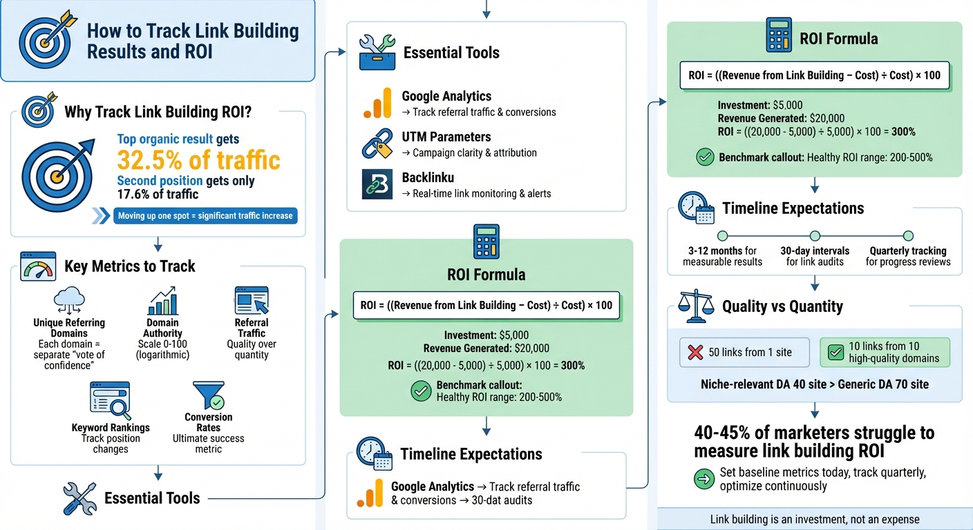 Complete Guide to Tracking Link Building ROI: Metrics, Tools, and Formula