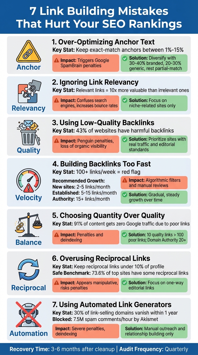 7 Link Building Mistakes That Hurt SEO Rankings - Quick Reference Guide
