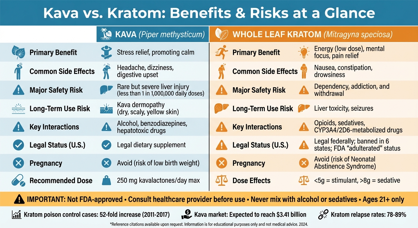 Kava vs Kratom: Benefits, Risks, and Safety Comparison