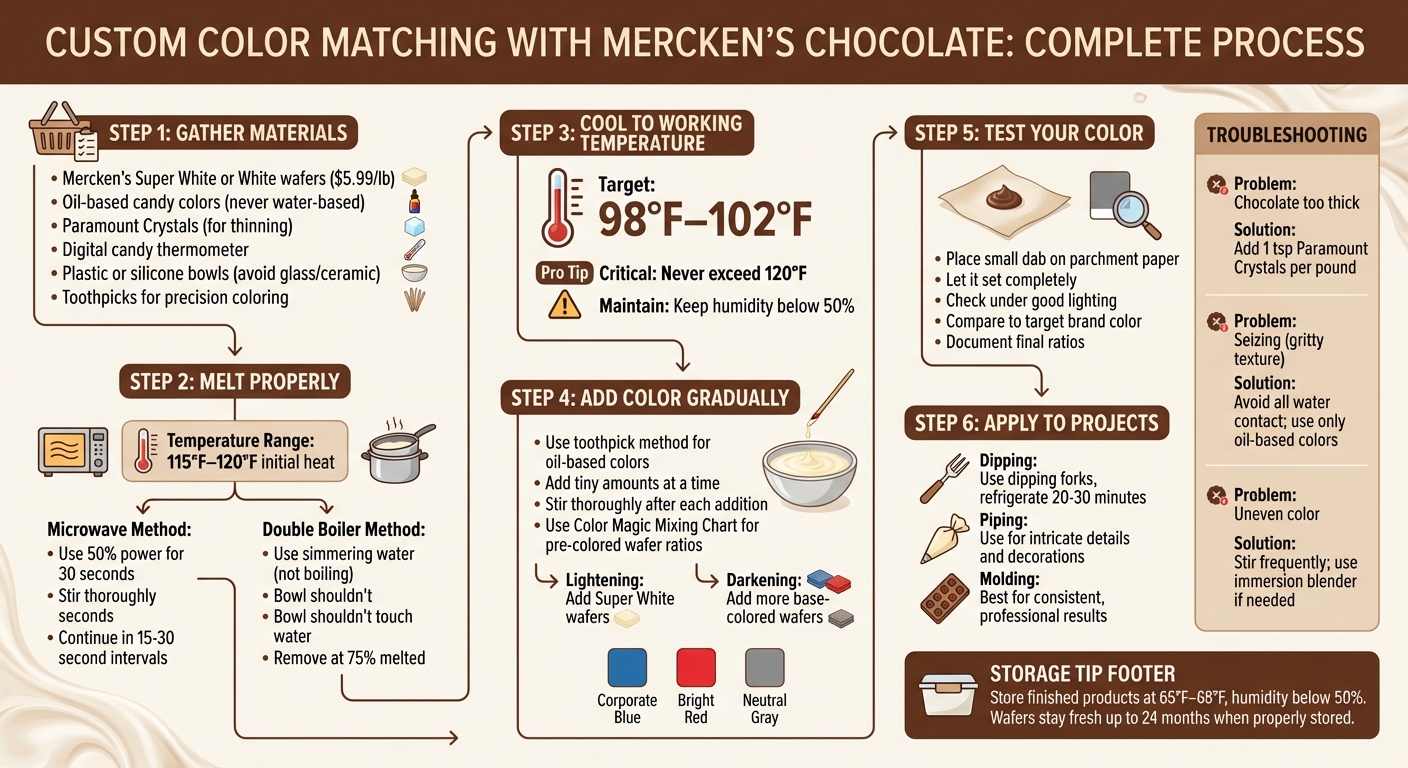 Step-by-Step Guide to Custom Color Matching with Mercken's Chocolate Wafers
