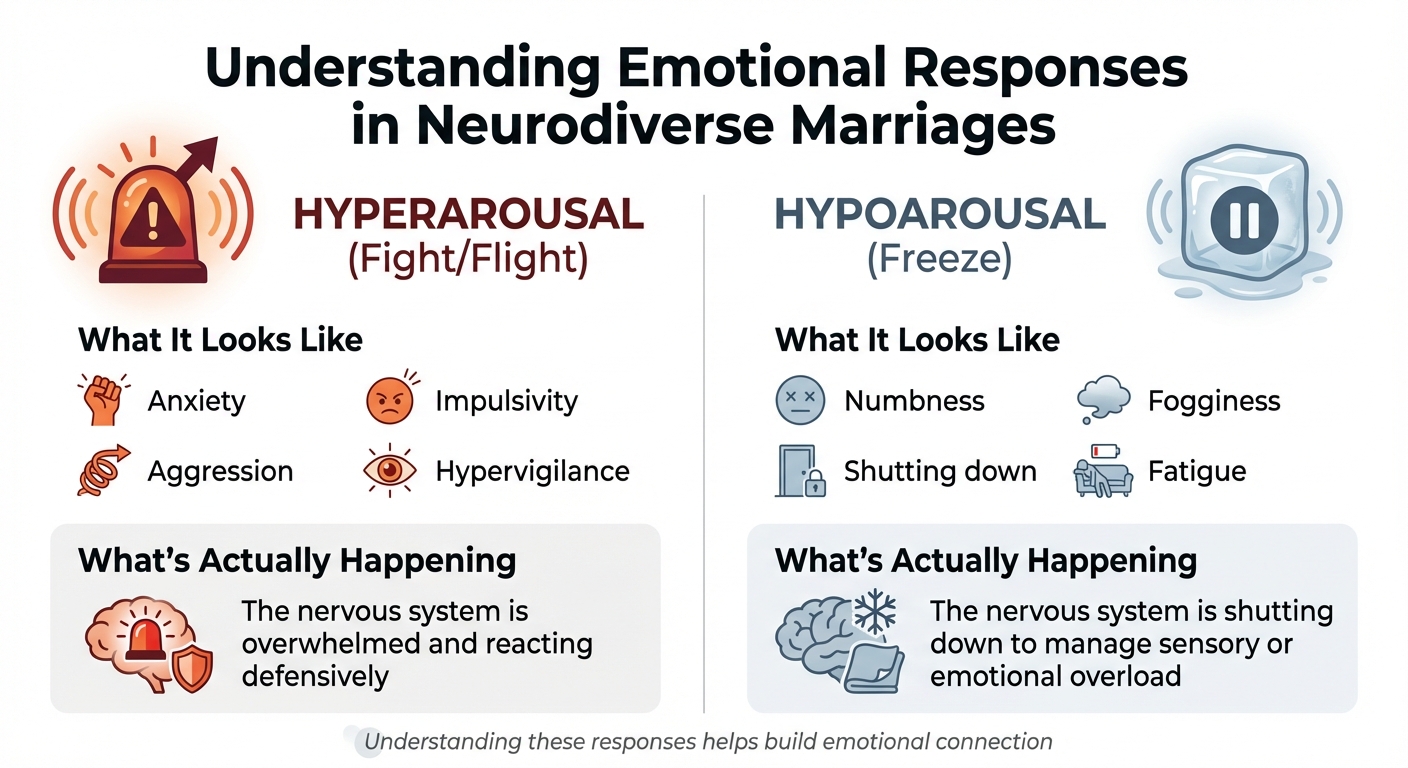 Emotional Response Types in Neurodiverse Relationships: Hyperarousal vs Hypoarousal