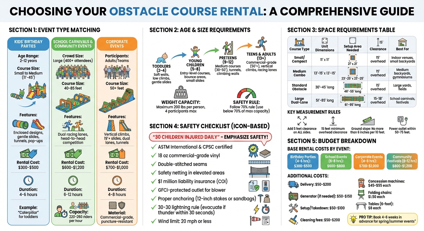 Obstacle Course Rental Guide: Event Types, Sizes, and Costs Comparison