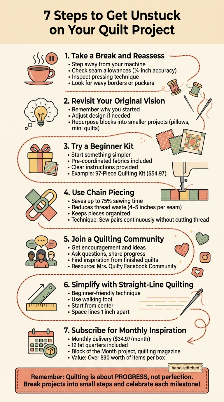 7 Steps to Overcome Quilting Project Blocks