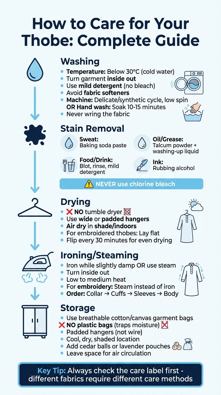 Complete Thobe Care Guide: Washing, Drying, Ironing and Storage Steps
