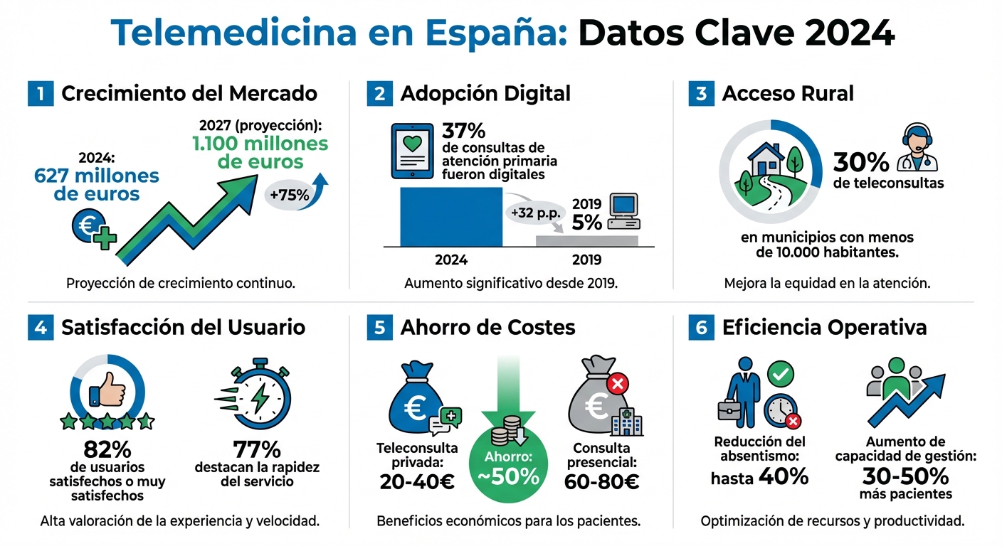 Telemedicina en España 2024: Estadísticas clave y crecimiento del mercado