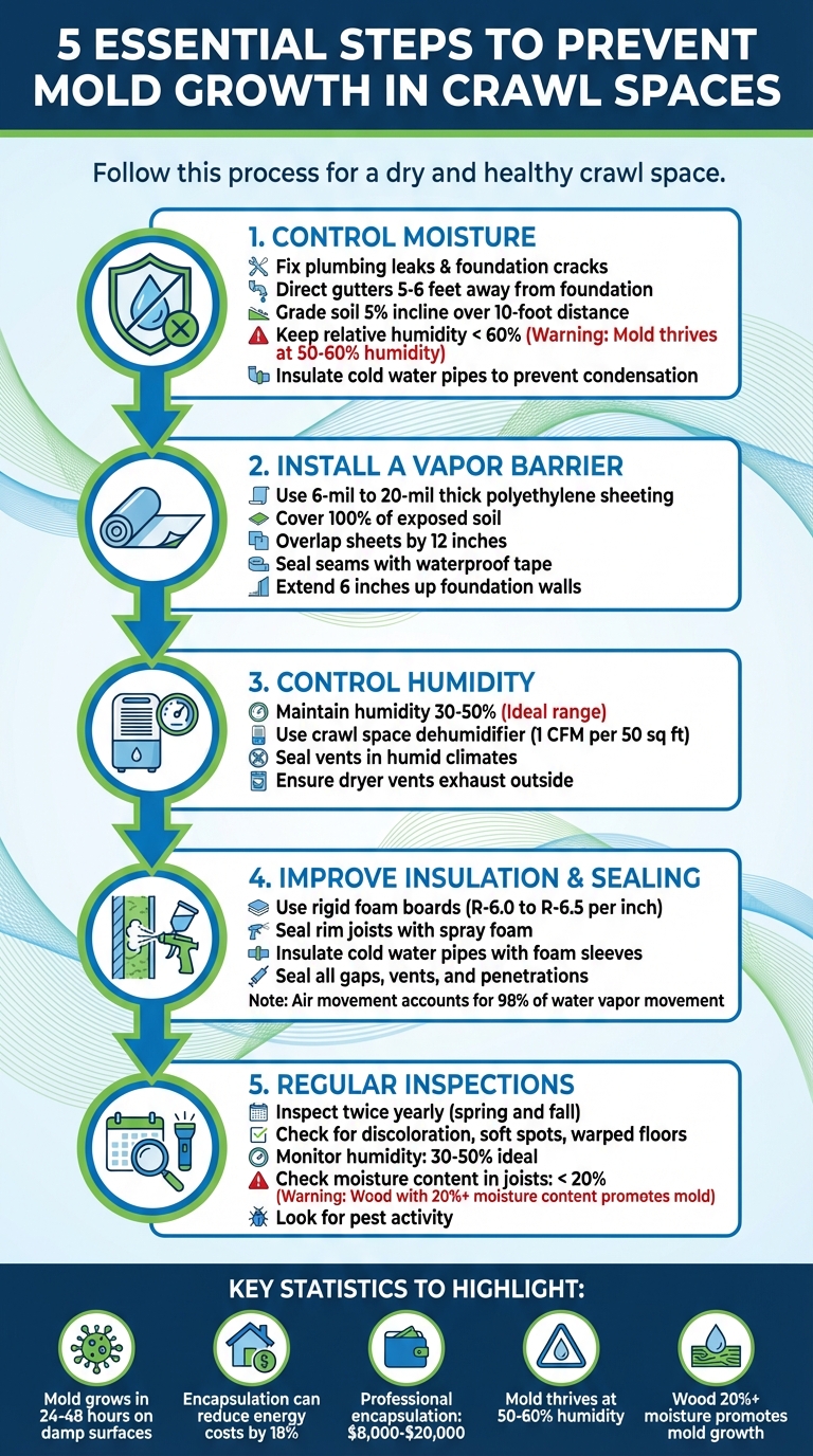 5 Essential Steps to Prevent Mold Growth in Crawl Spaces