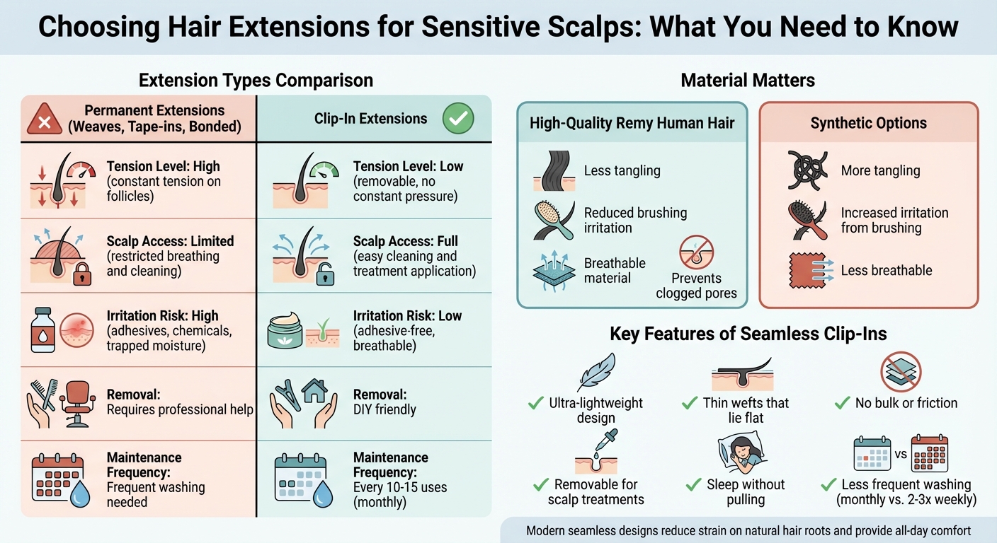 Hair Extension Types Comparison for Sensitive Scalps