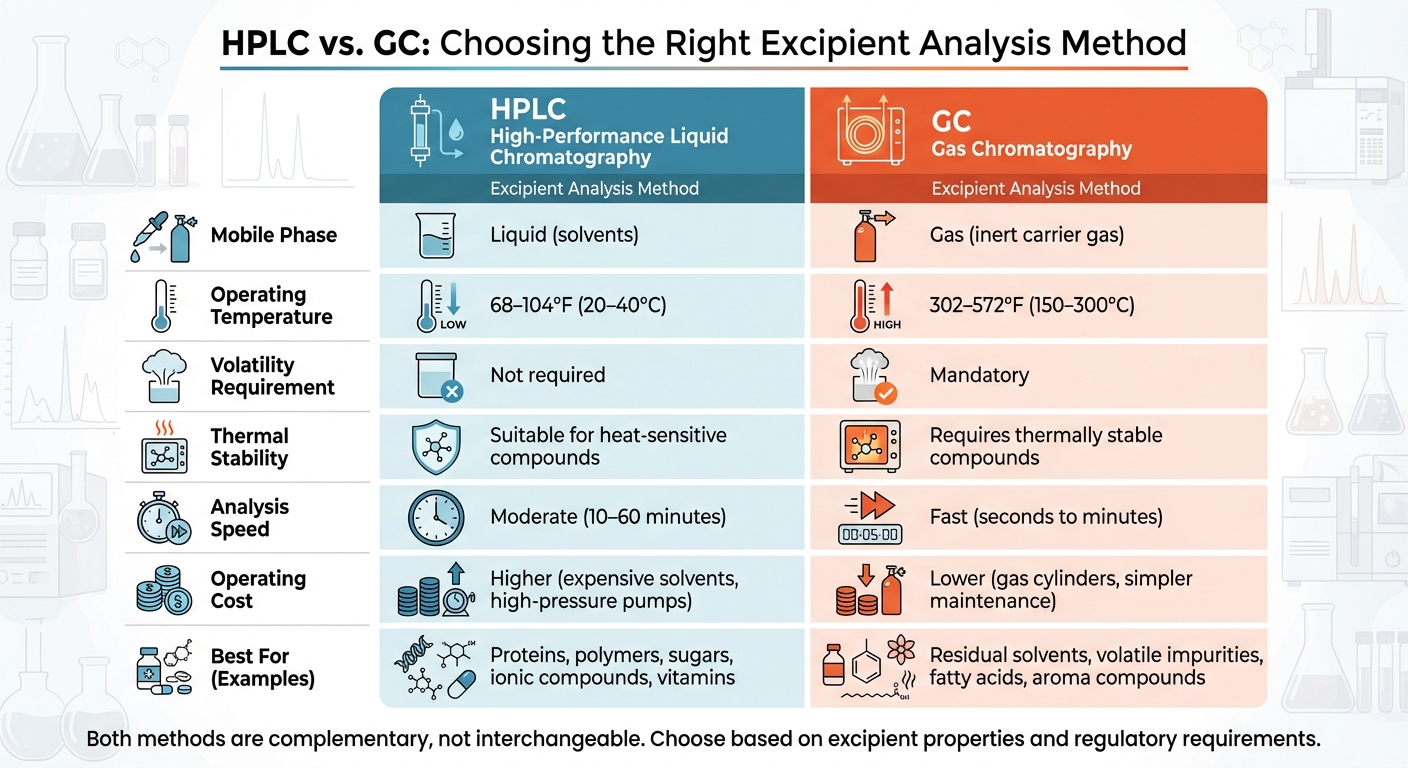 HPLC vs GC Chromatography Methods Comparison Chart