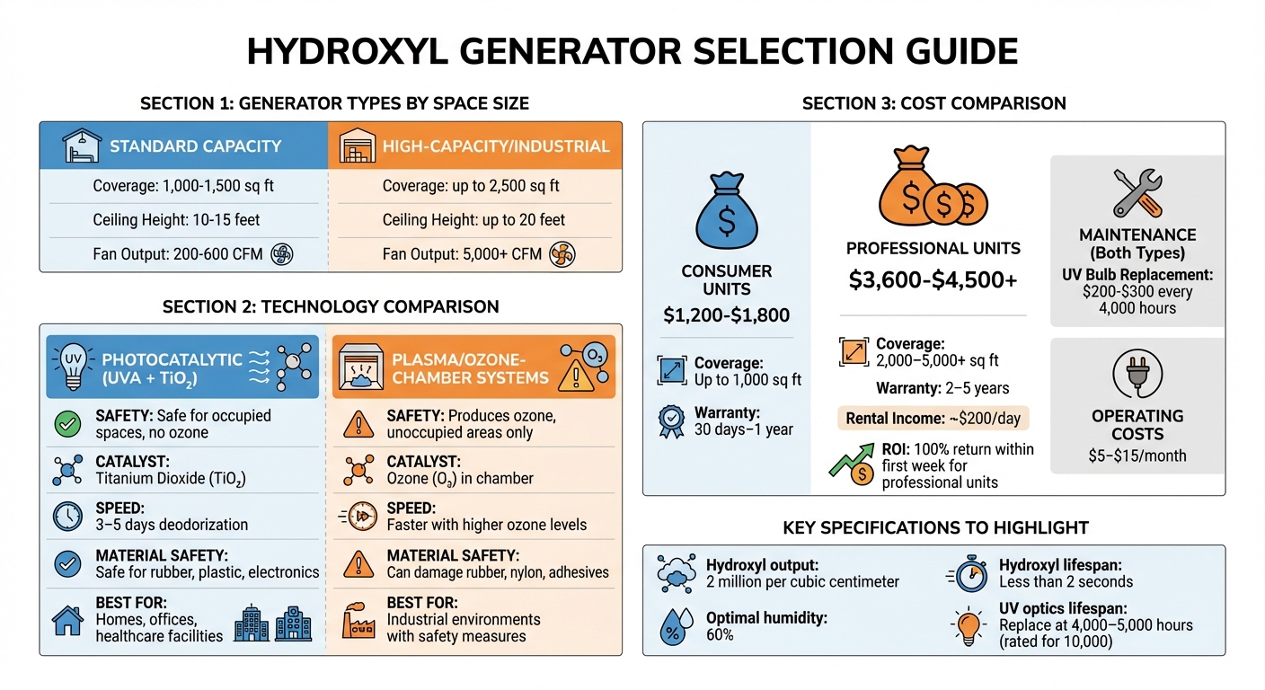 Hydroxyl Generator Selection Guide: Space Size, Technology Types, and Cost Comparison