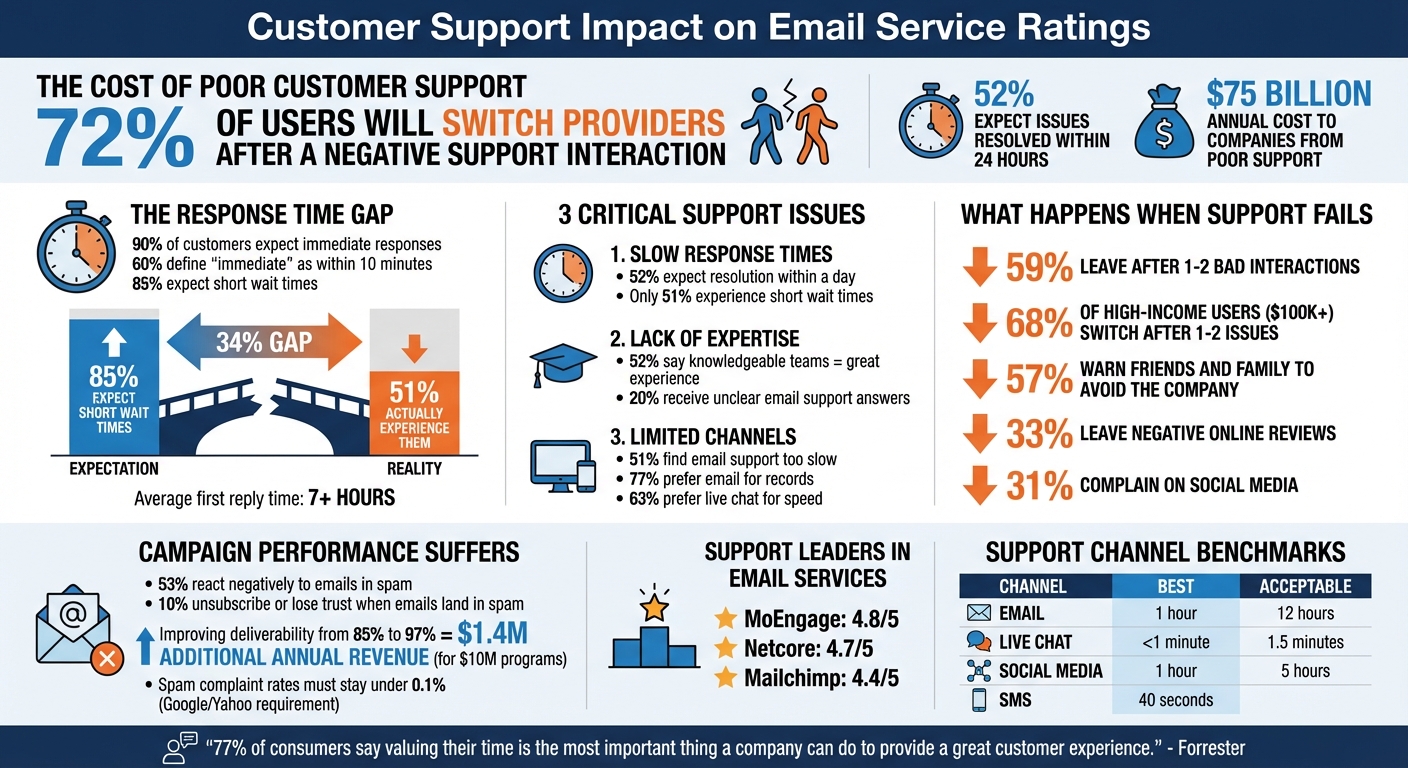 How Customer Support Quality Impacts Email Service Provider Ratings and User Retention