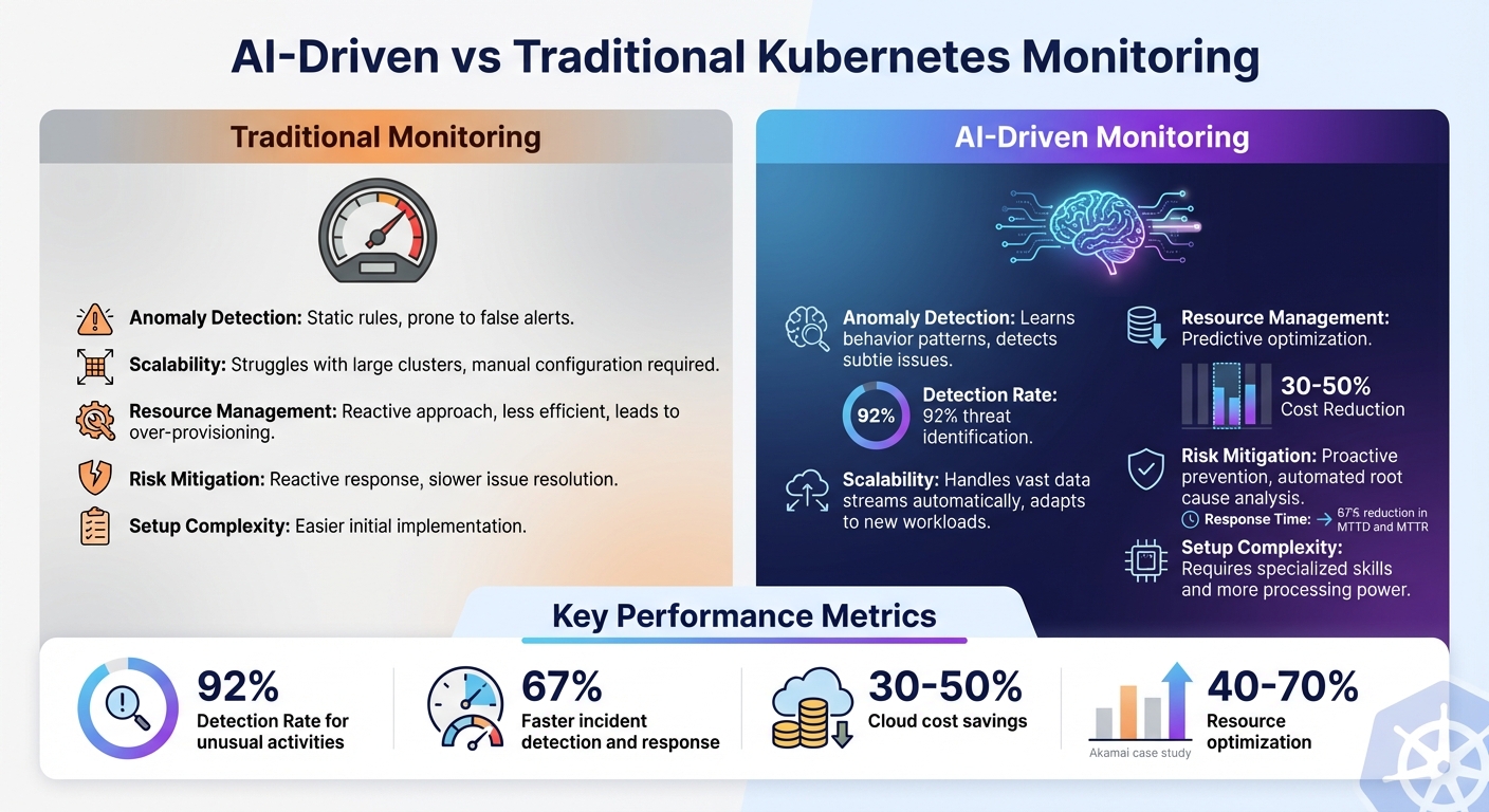 AI-Driven vs Traditional Kubernetes Monitoring: Key Differences and Performance Metrics