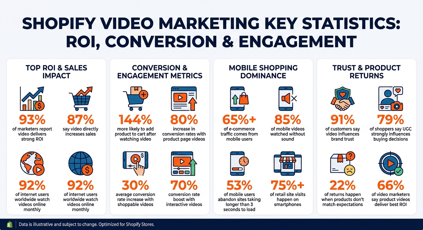 Video Marketing Statistics for Shopify Stores: ROI, Conversion Rates, and Mobile Engagement