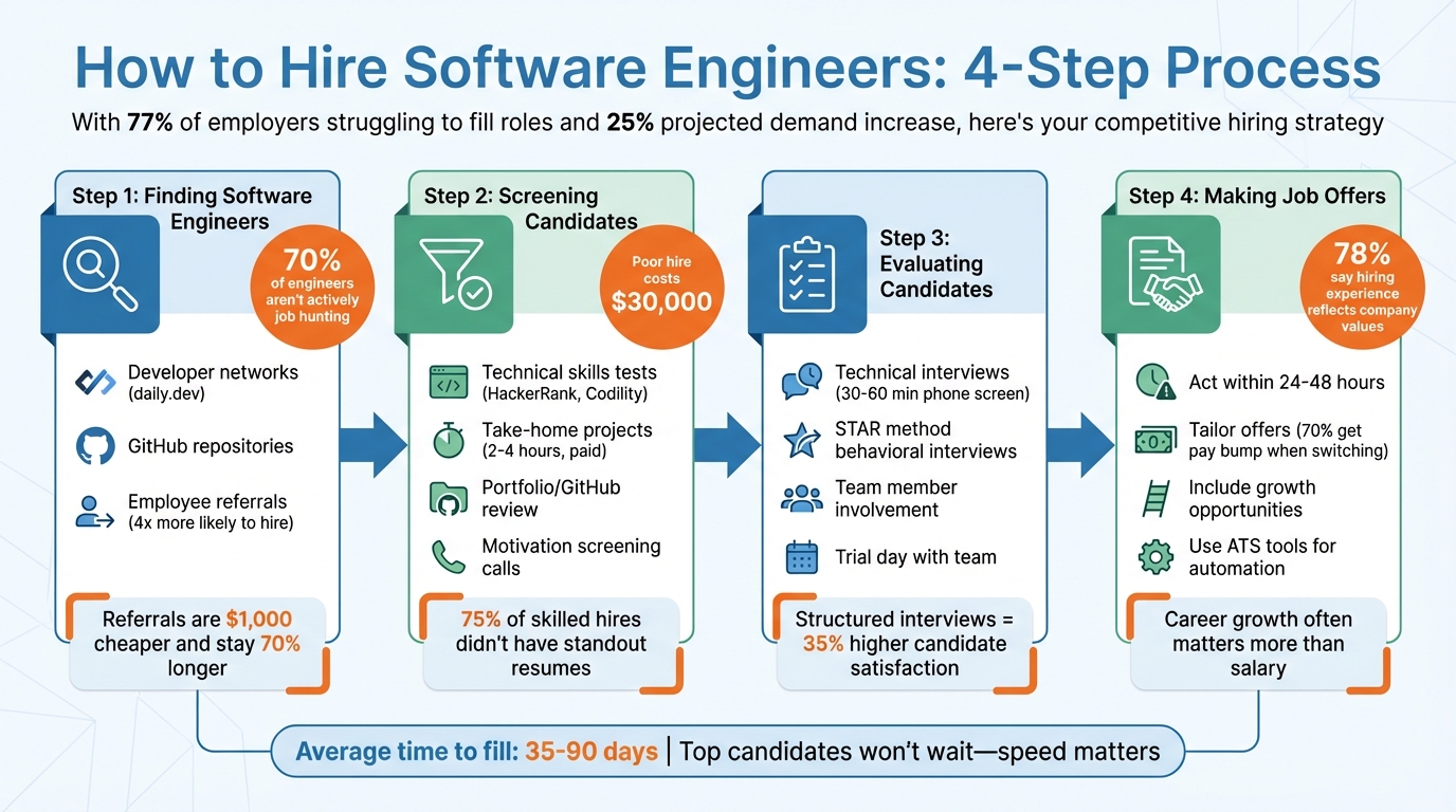 4-Step Process to Hire Software Engineers: From Sourcing to Offer