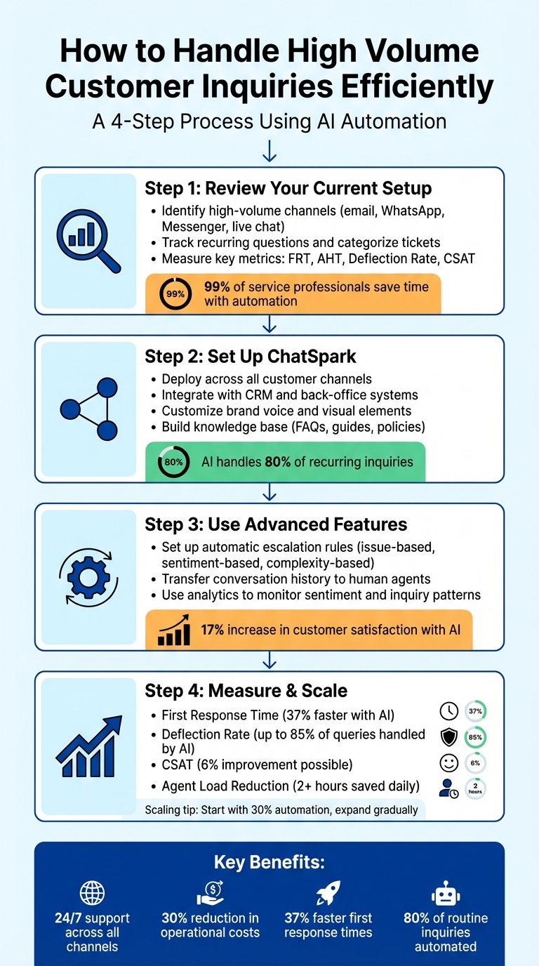 4-Step Process to Handle High Volume Customer Inquiries with AI