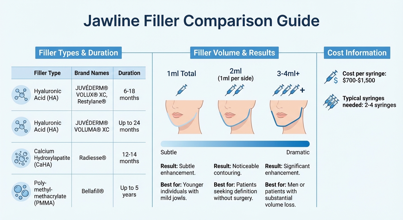 Jawline Filler Types, Brands, Duration and Volume Guide