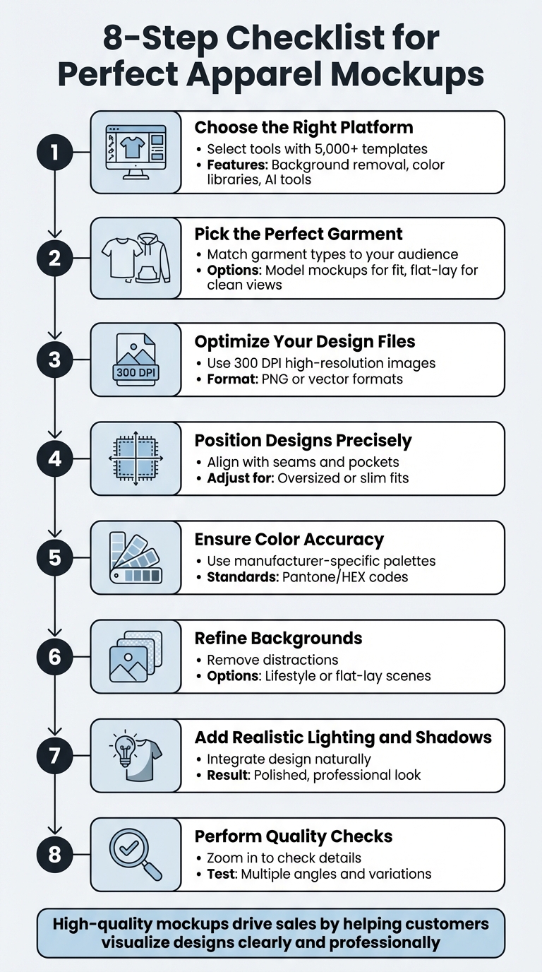 8-Step Checklist for Creating Professional Apparel Mockups