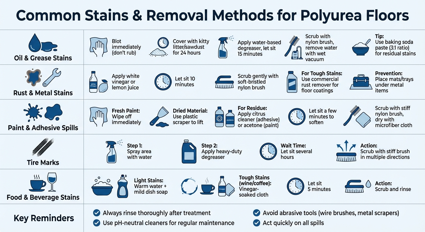 Quick Guide to Removing Common Stains from Polyurea-Coated Floors