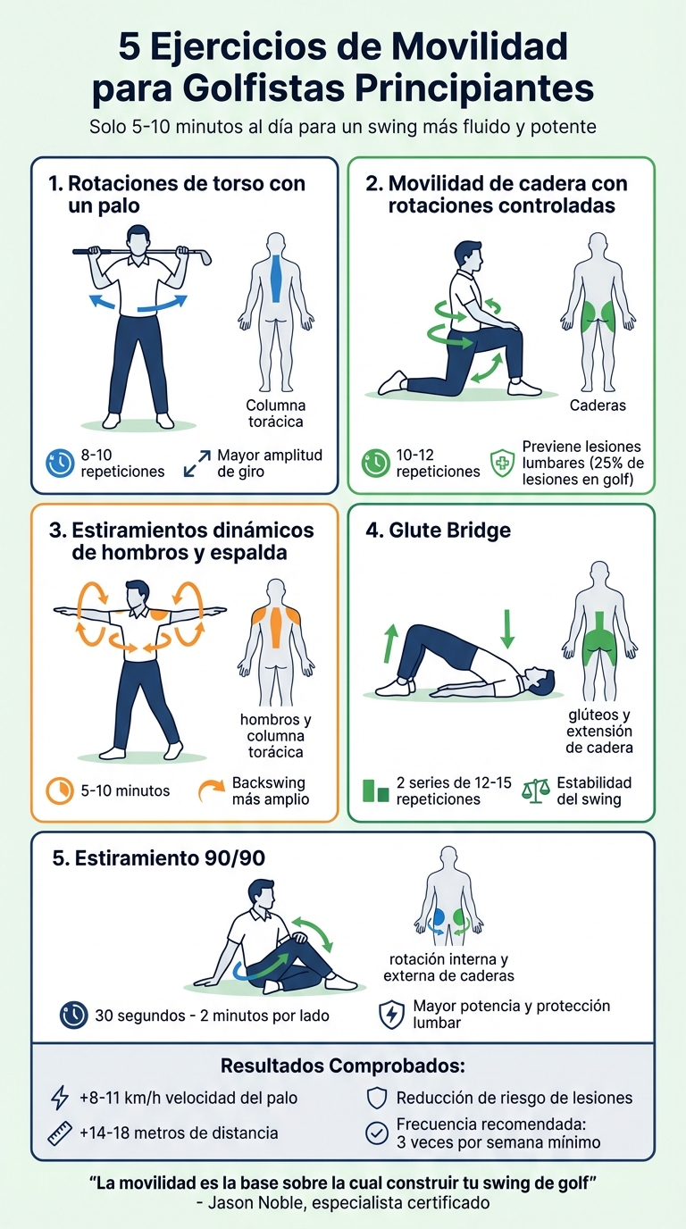 5 ejercicios de movilidad para mejorar tu swing de golf