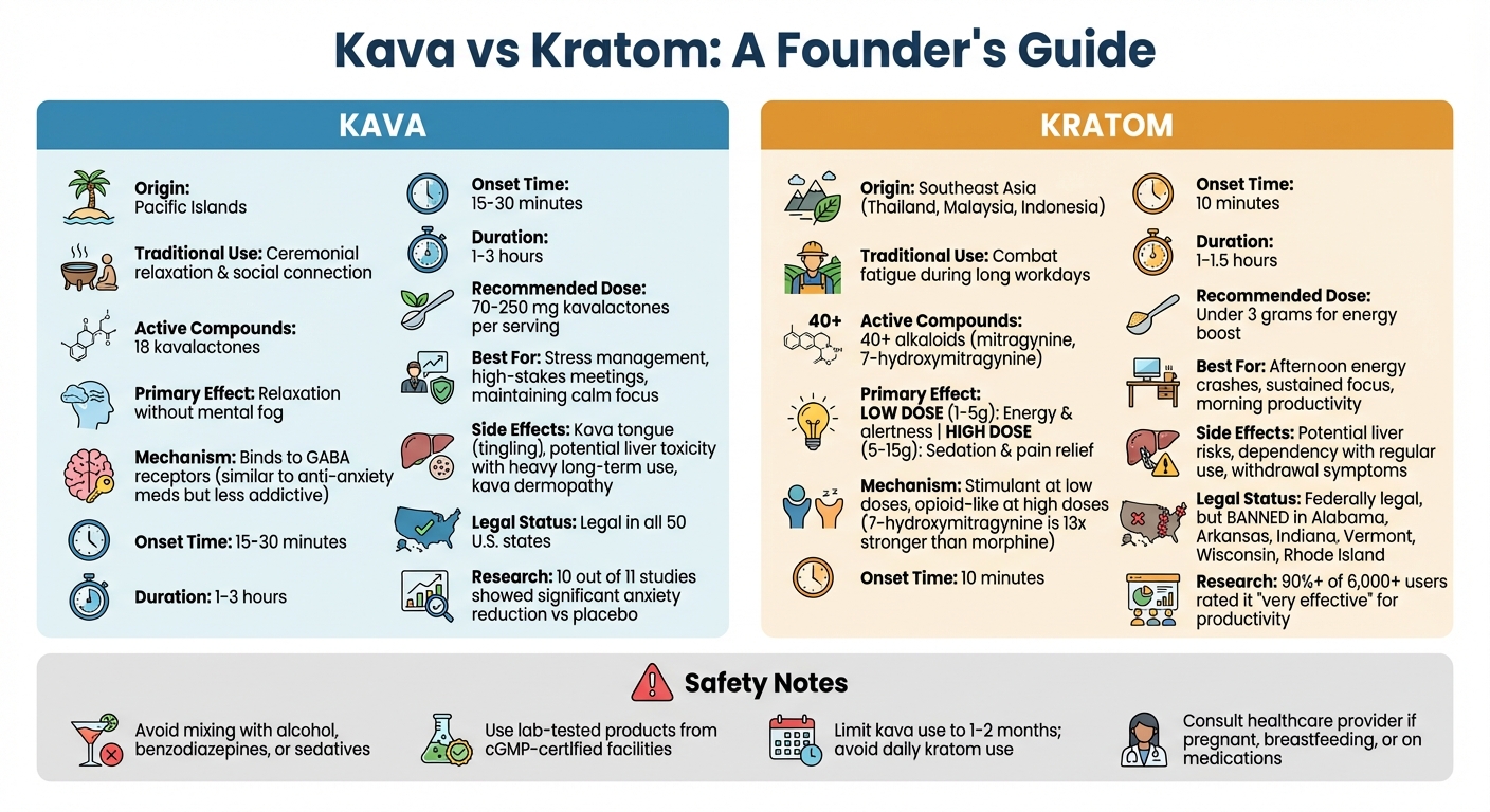 Kava vs Kratom: Effects, Dosage, and Uses for Entrepreneurs