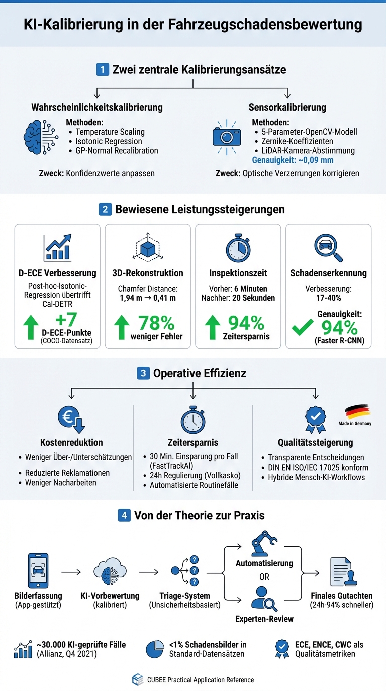 KI-Kalibrierung in der Fahrzeugschadensbewertung: Techniken und Vorteile