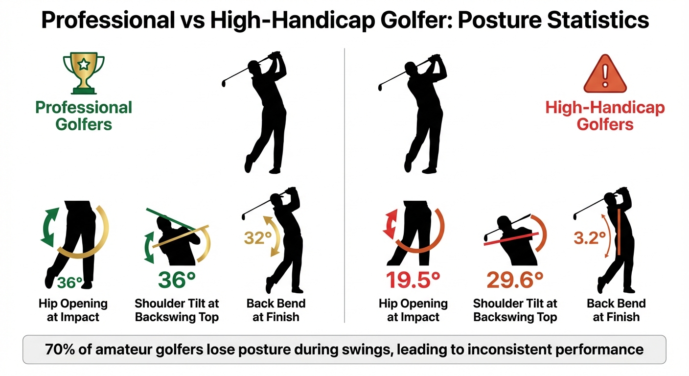 Professional vs Amateur Golfer Posture Statistics Comparison
