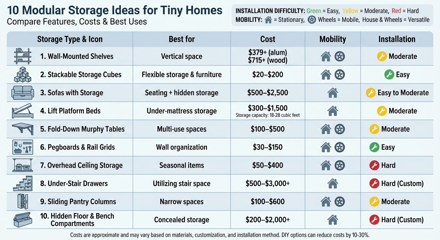 Modular Storage Solutions for Tiny Homes: Features and Cost Comparison