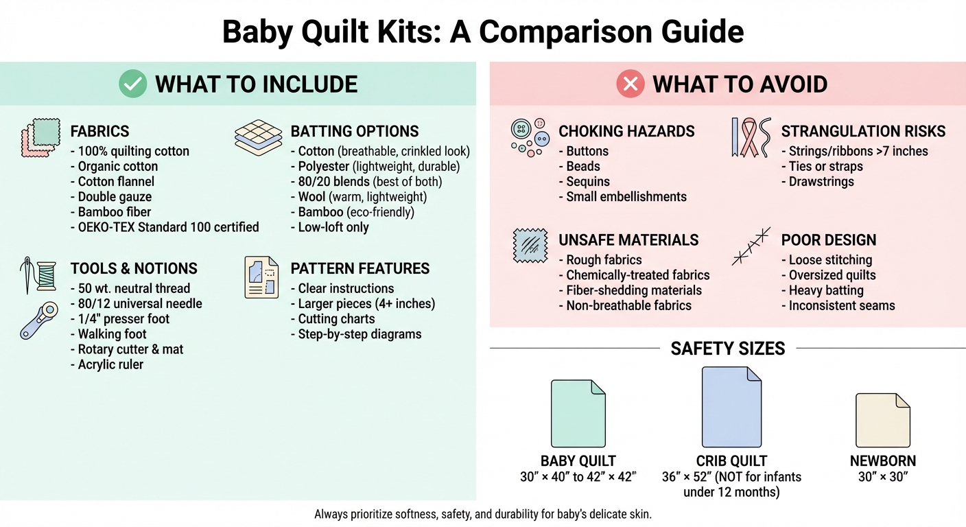 Baby Quilt Kit Components: What to Include vs. What to Avoid