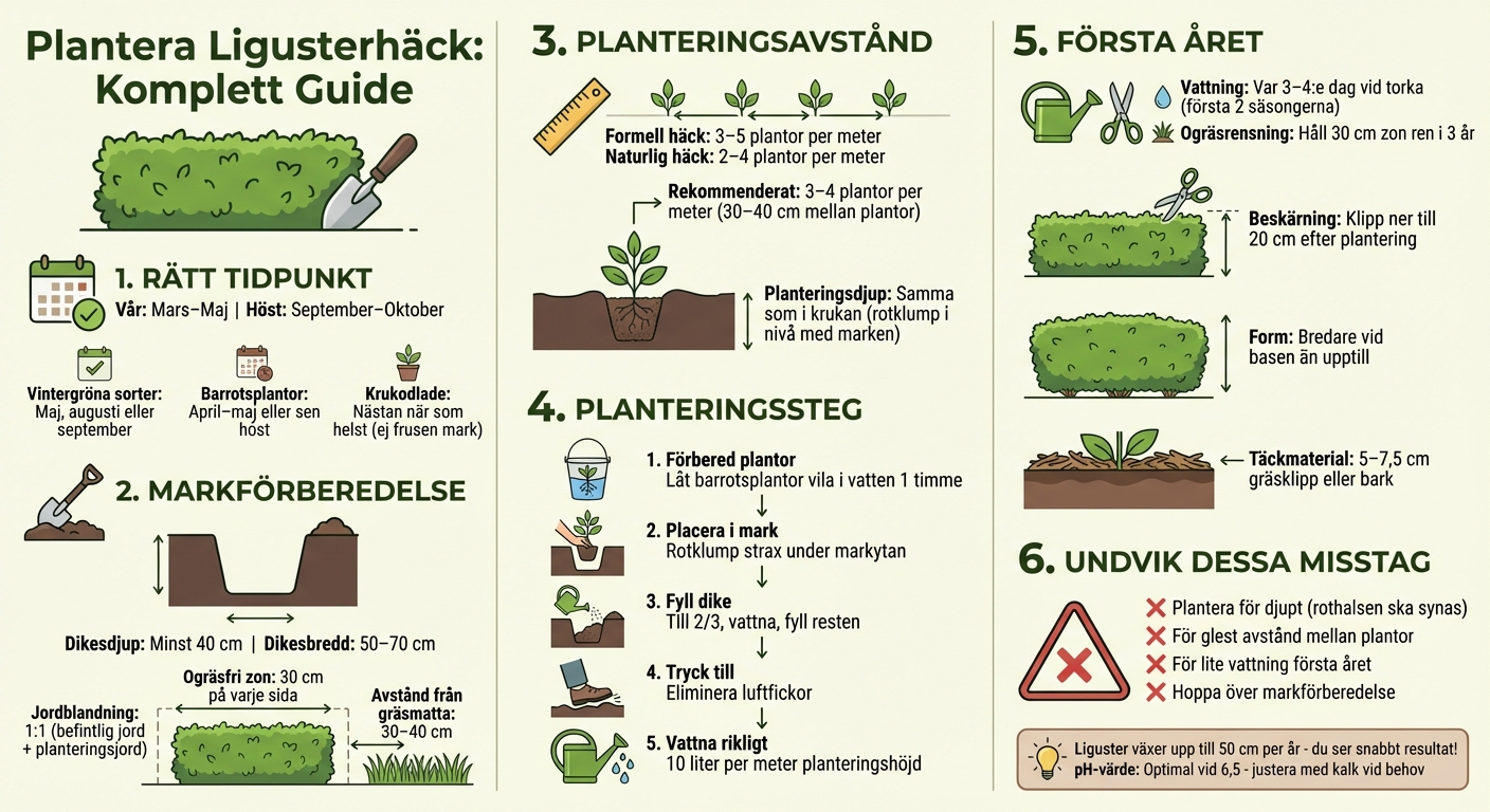 Steg-för-steg guide för att plantera ligusterhäck