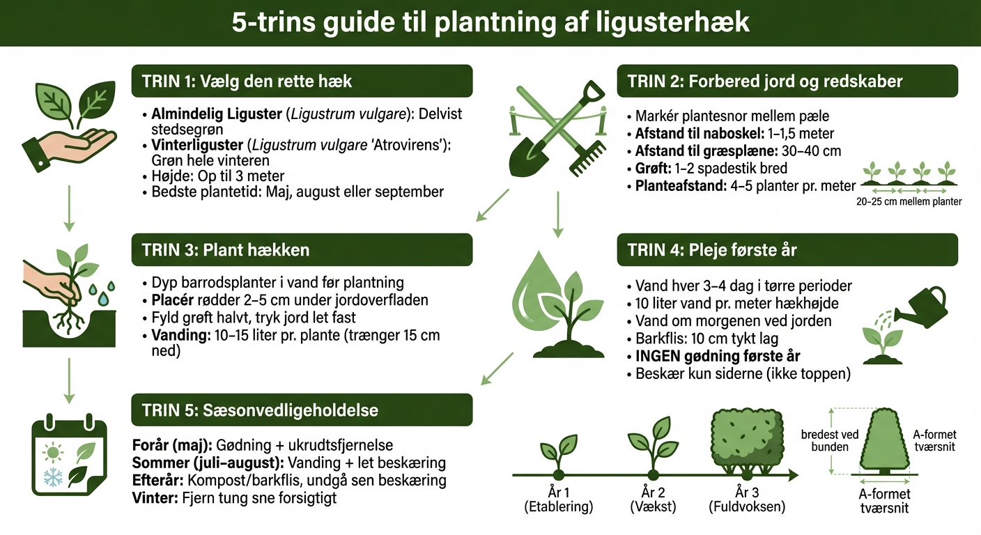 5 trin til at plante den perfekte ligusterhæk