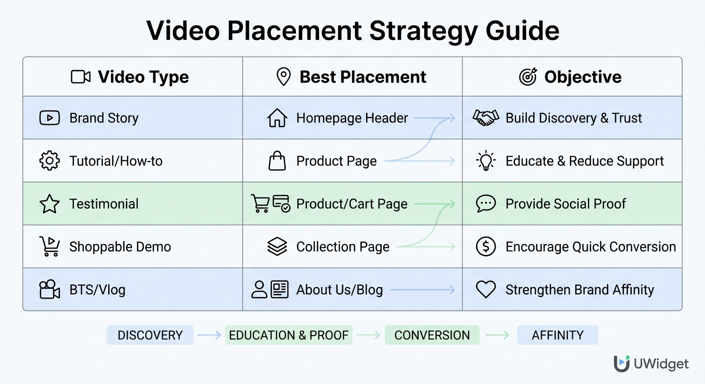 UWidget Video Placement Strategy Guide for Shopify Stores