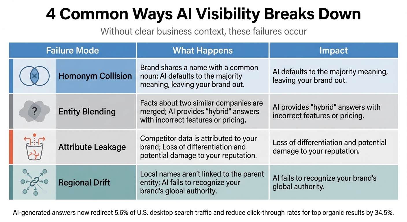 4 Common AI Visibility Failure Modes and Their Business Impact