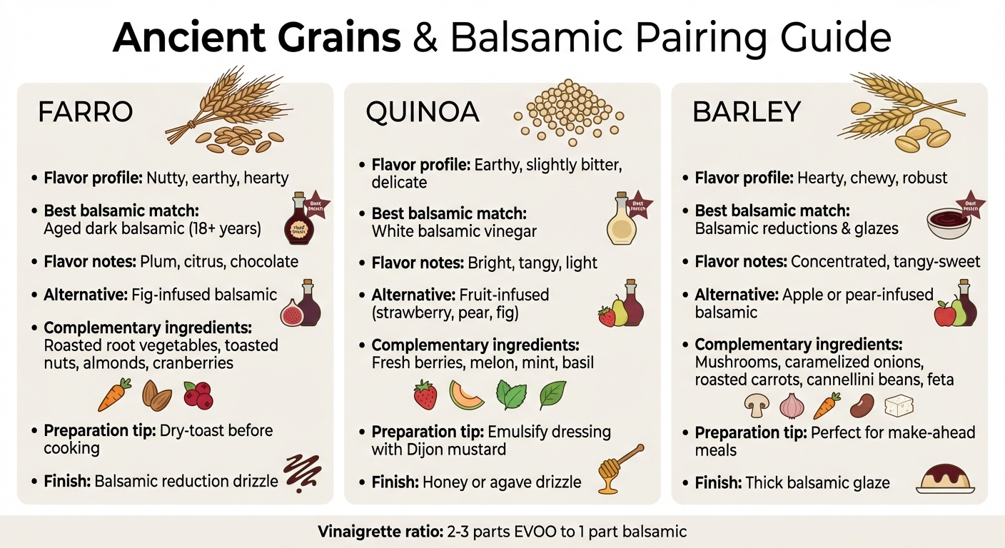 Ancient Grains and Balsamic Vinegar Pairing Guide