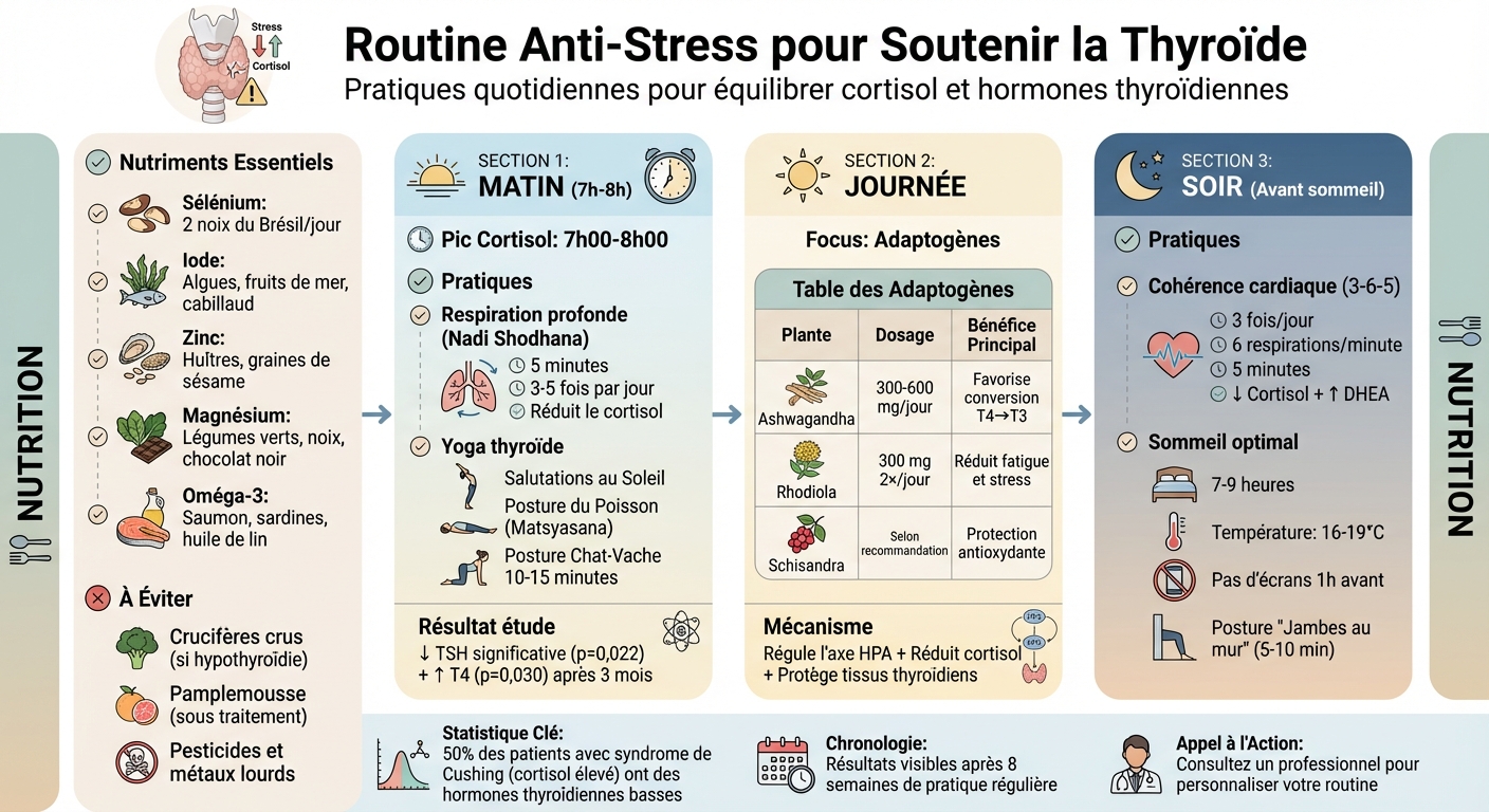 Routine quotidienne anti-stress pour soutenir la thyroïde : matin, journée et soir