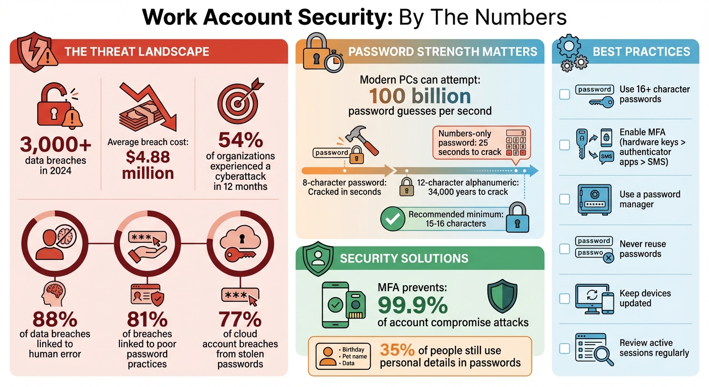 Work Account Security Statistics and Best Practices 2024