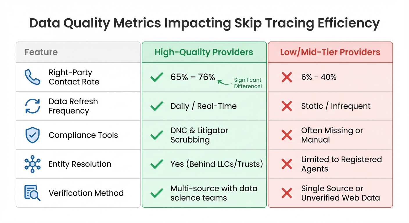 Skip Tracing Data Quality Comparison: High-Quality vs Low-Tier Providers