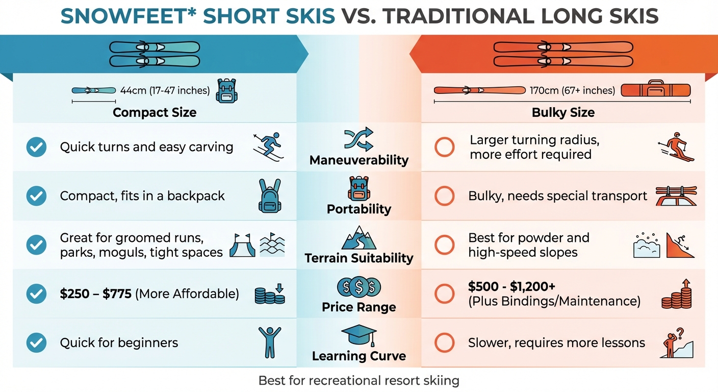 Short Skis vs Long Skis Comparison: Features, Price, and Performance