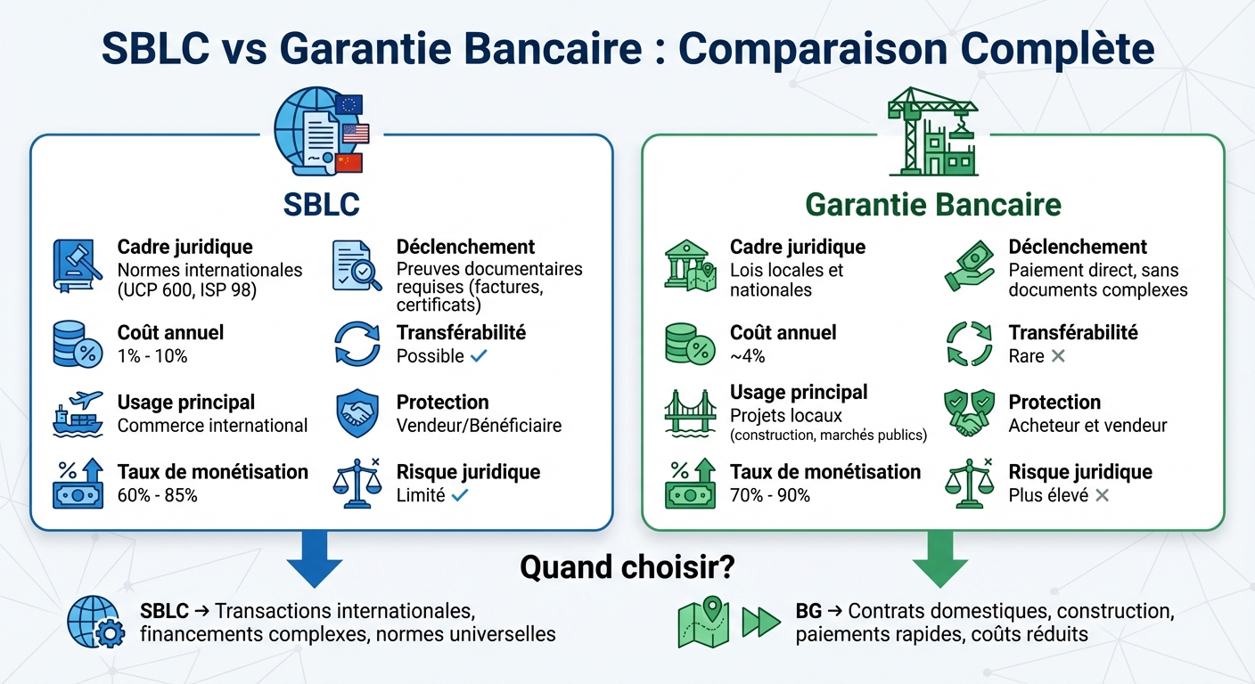 SBLC vs Bank Guarantee Comparison Chart