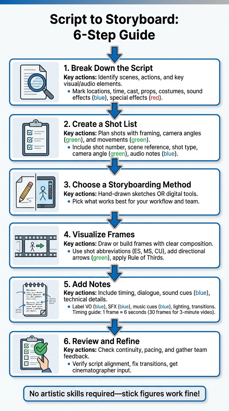 Script to Storyboard: 6-Step Production Process Guide