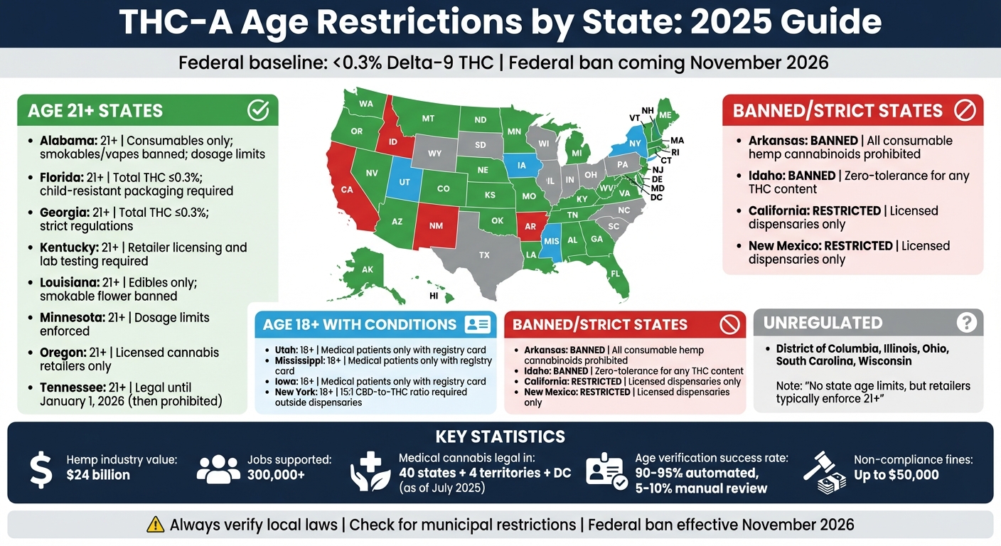 THC-A Age Requirements by State 2025: Complete Legal Guide