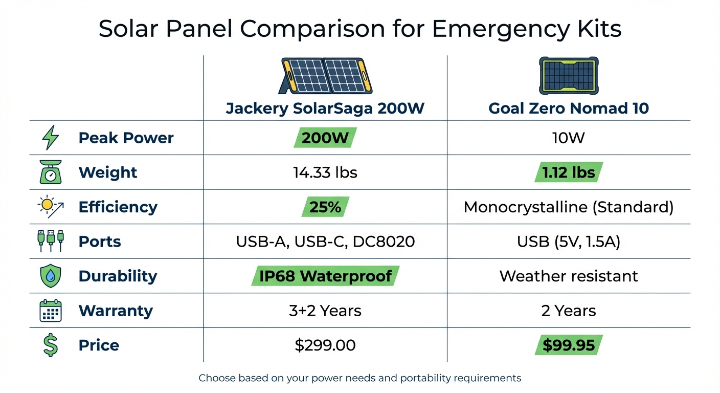 Solar Panel Comparison: Jackery SolarSaga 200W vs Goal Zero Nomad 10