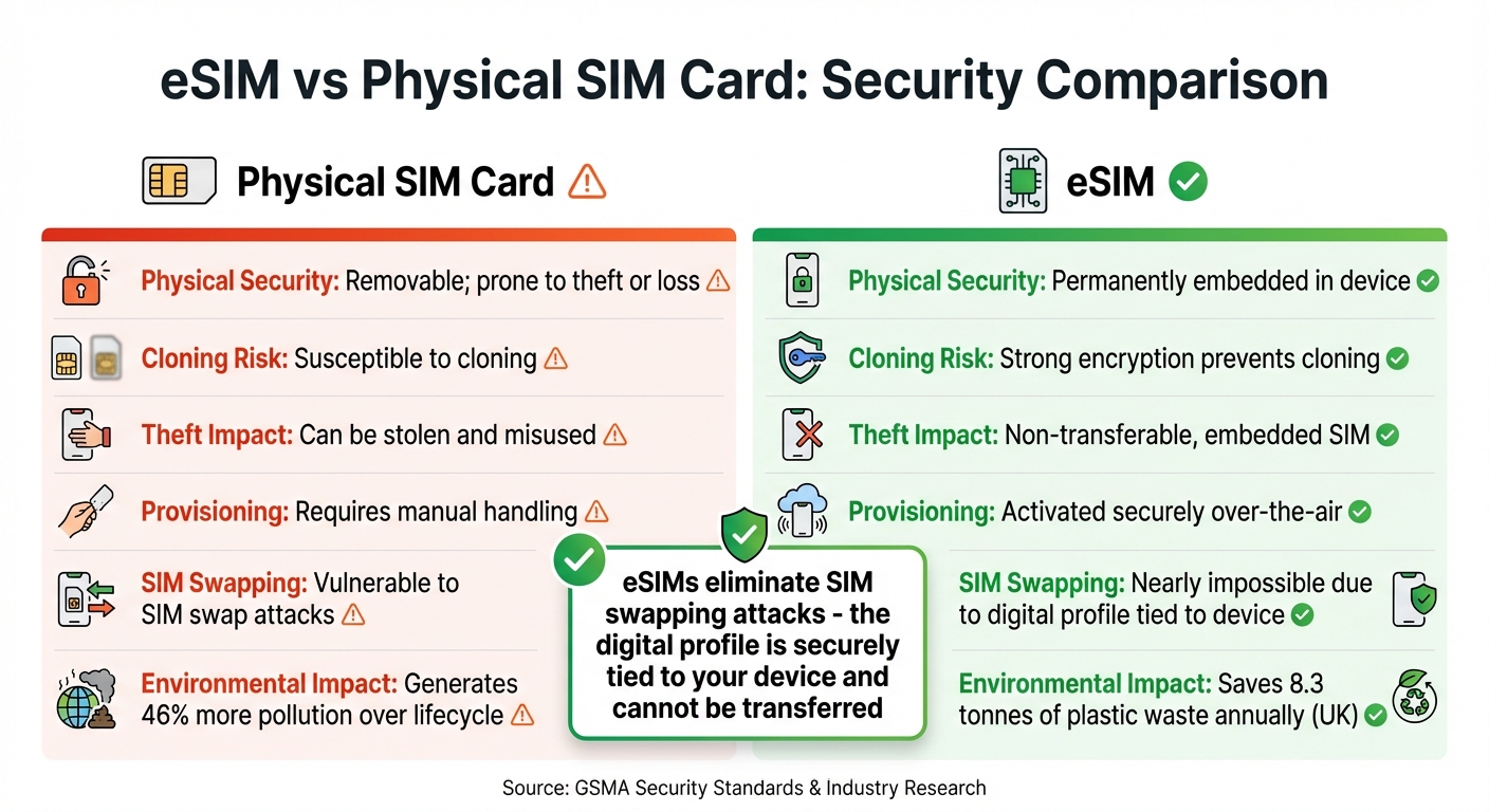 eSIM vs Physical SIM Card Security Comparison